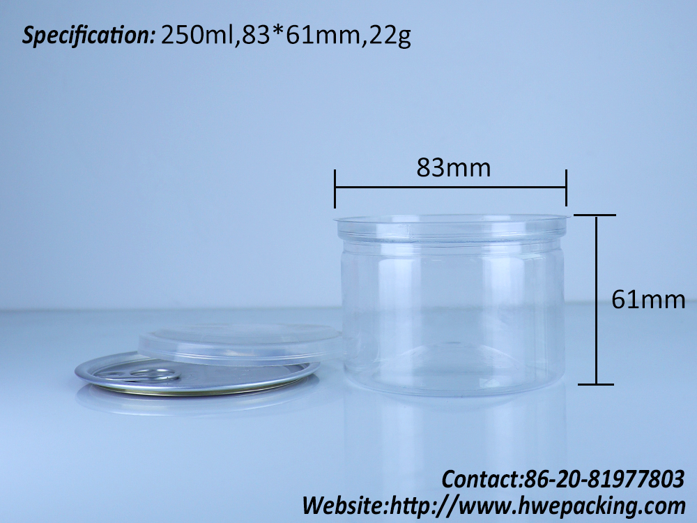 Food Grade Transparent Round Honey Syrup Jam And Other Thick Food Products PET Can