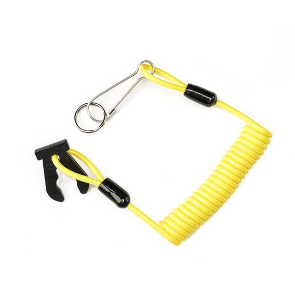 Anti Drop Using Yellow Spring Coil Lanyard Jet Ski With Swivel