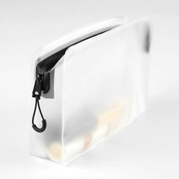 Semi Transparent PVC Cosmetic Bag 1 Zipper Pocket
