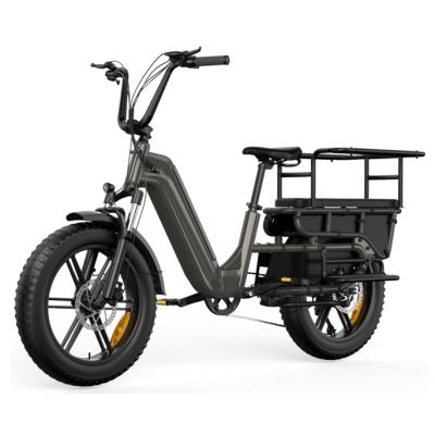 Utility Fat Tire Electric Cargo Bike with Rear Rack Long Range Ebike for Delivery and Family Use 250W