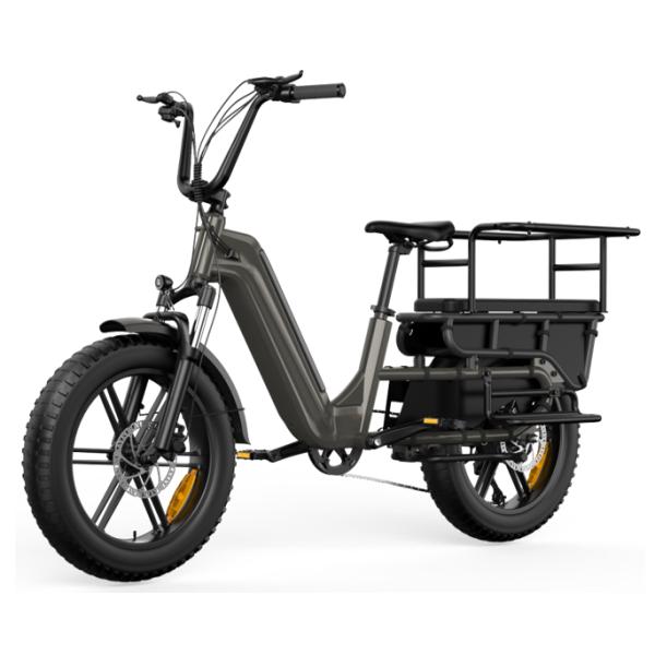 Utility Fat Tire Electric Cargo Bike with Rear Rack Long Range Ebike for Delivery and Family Use 250W