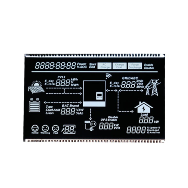 VA Negative Segmented LCD Module – High Contrast, 3.3V, Pin Interface