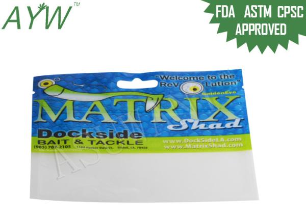 Empacotamento de alimento do zíper claro o mini ensaca com entalhes, sacos Resealable da folha para a isca de pesca/equipamento