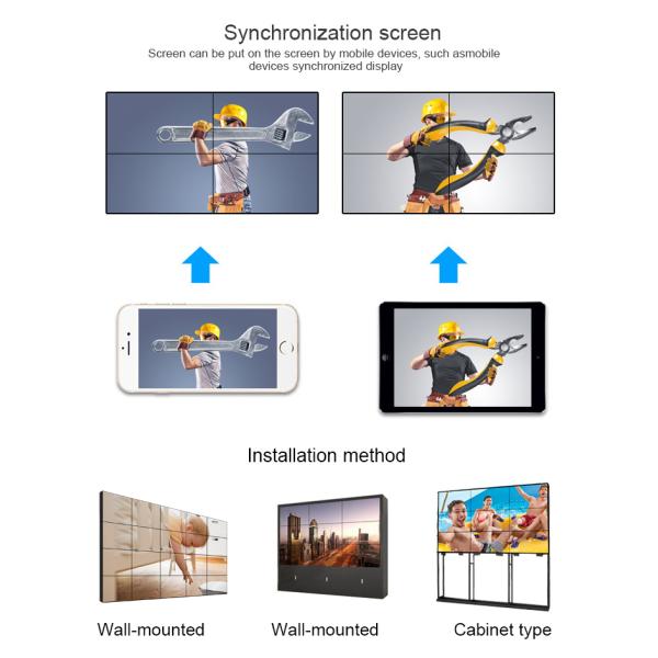 шатона узкой части стены 55inch 4K UHD экран LCD видео- соединяя показывает шкаф стойки пола 2*4