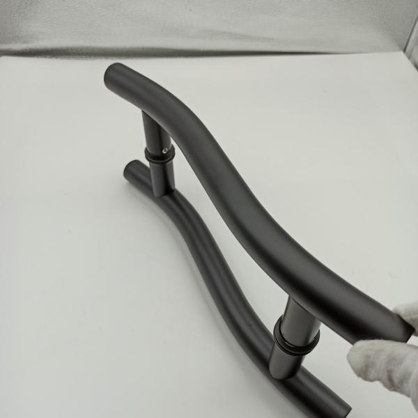 Ручки двери окна 8 дюймов Черное стекло Ручка двери в хроме Окончание 304 нержавеющей стали