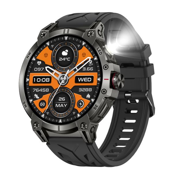 1.85 Rugged Smart Watch Touch Screen Bluetooth Calling Flashlight Compass