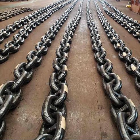 56 mm de alta resistencia de aleación de acero pintura de pulverización barco de anclaje de la cadena de estabilización del buque