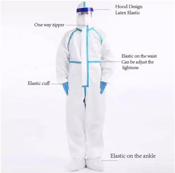 Waterproof PP PE 160cm Disposable Medical Clothing