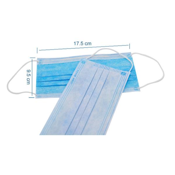 Anti Dust Disposable Surgical Face Mask Earloop 3 Ply Non Woven 17.5x9.5cm Size
