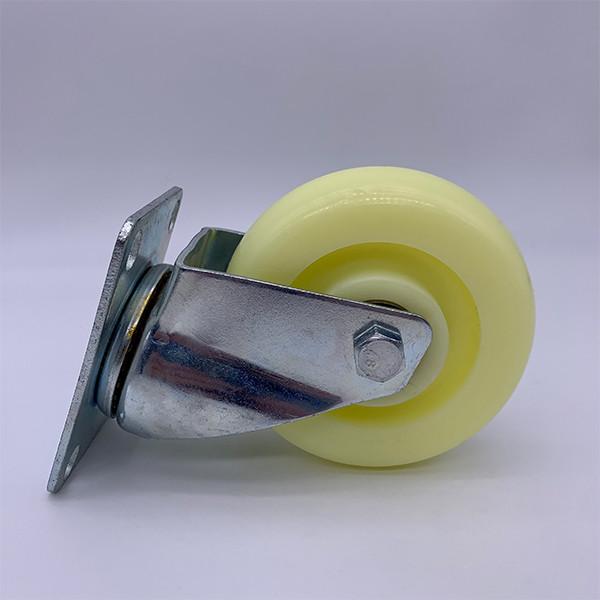 Rodízio de nylon branco da roda da placa do giro 2,5 polegadas