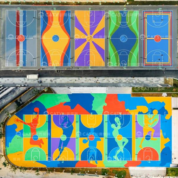 Quick installation Sustainable Prefabricated Acrylic Surface Indoor & Outdoor Basketball Court Covering Volleyball Badminton Tennis For Sports Field Sport Clubs Educational Institutions