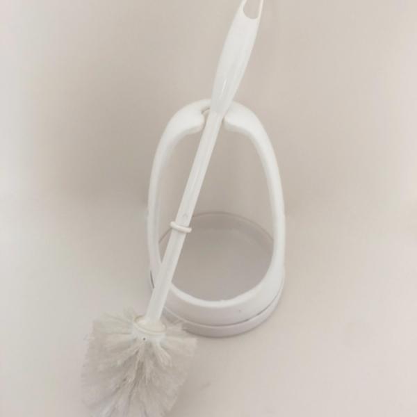 Semi Enclosed 12.5x12x40cm Strong Bristles Toilet Bowl Brush And Caddy