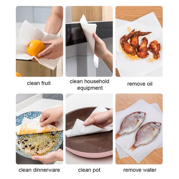 Recyclable Eco-friendly Bamboo Reusable Soft and Strong Kitchen Paper Towels