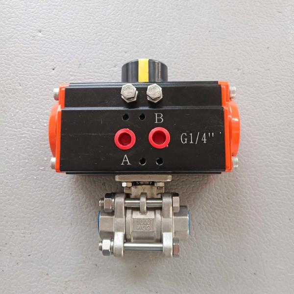 Stainless Steel Pneumatic Ball Valve Double Action Spring Return Flow Control