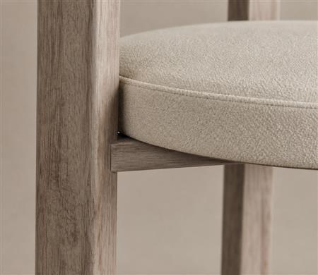 Curved Upholstered Solid Wood Armchair CYC-017