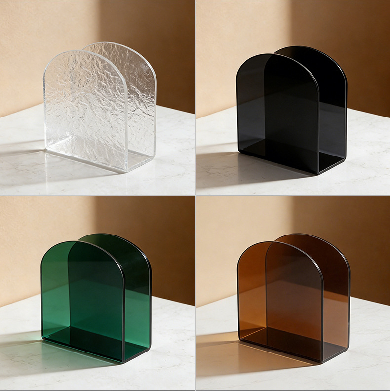 High Transparency Tissue Box High-End Creative U-Shaped Square Towel Napkin Storage Rack for Restaurant Coffee Shop