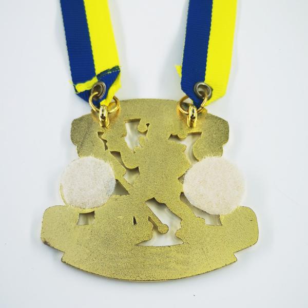Carnival Clubs Zinc Alloy Gold Plated Medals Soft Enamel Colored With Ribbon