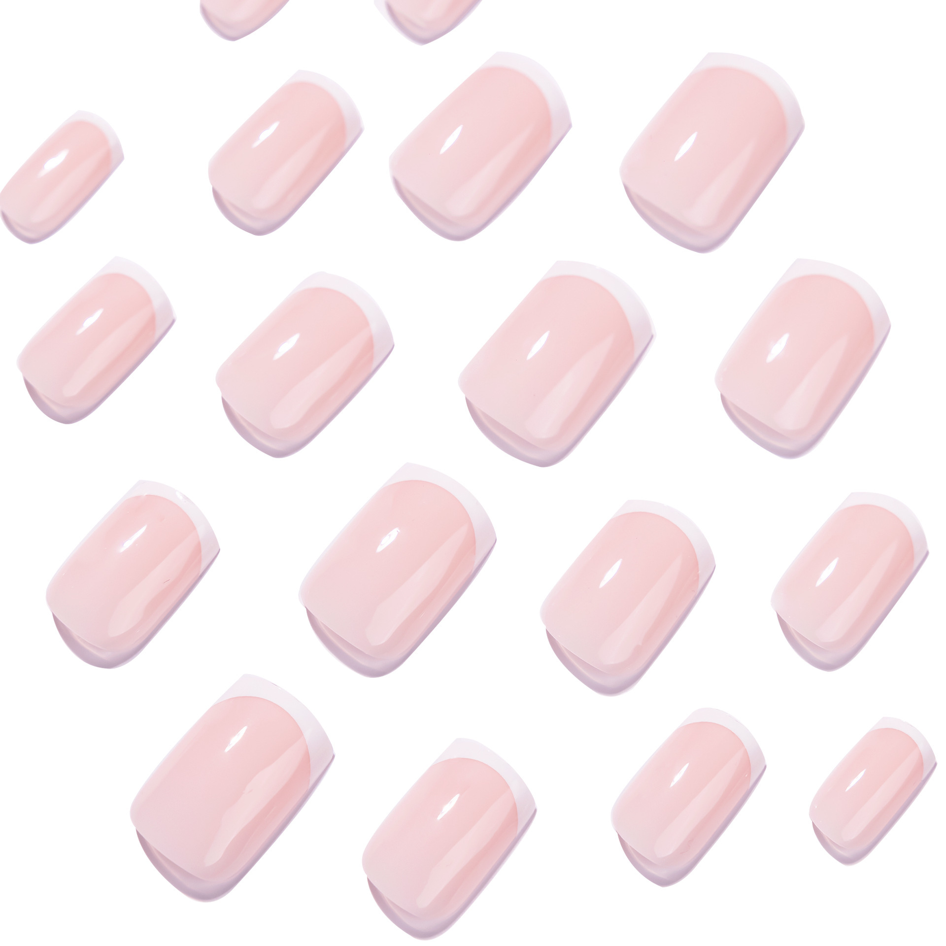 Custom Packaging Middle Square French Tip False Nails Safe For Nail