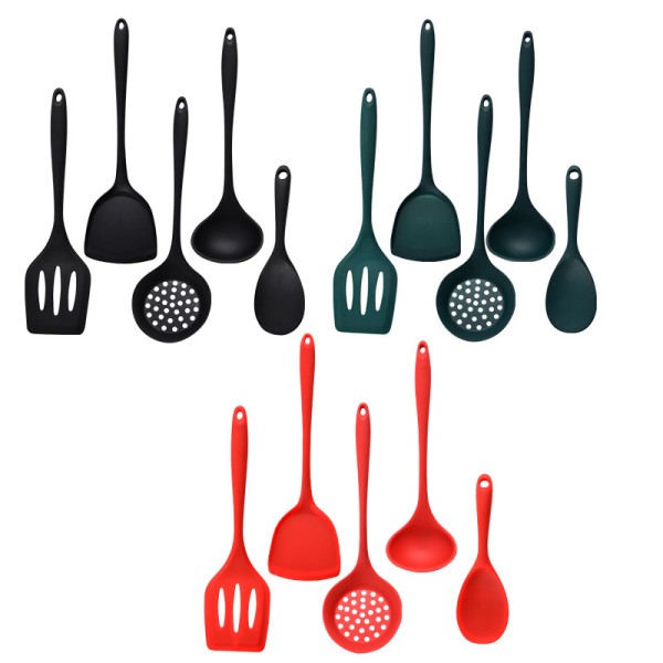 5PCS Silicone Spatula and Spoon Set | Food Grade Heat Resistant Kitchen Utensil Set Wholesale | OEM ODM Custom Factory
