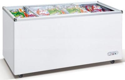 550L Commercial Chest Freezer With Top Open Sliding Two Flat Glass Door