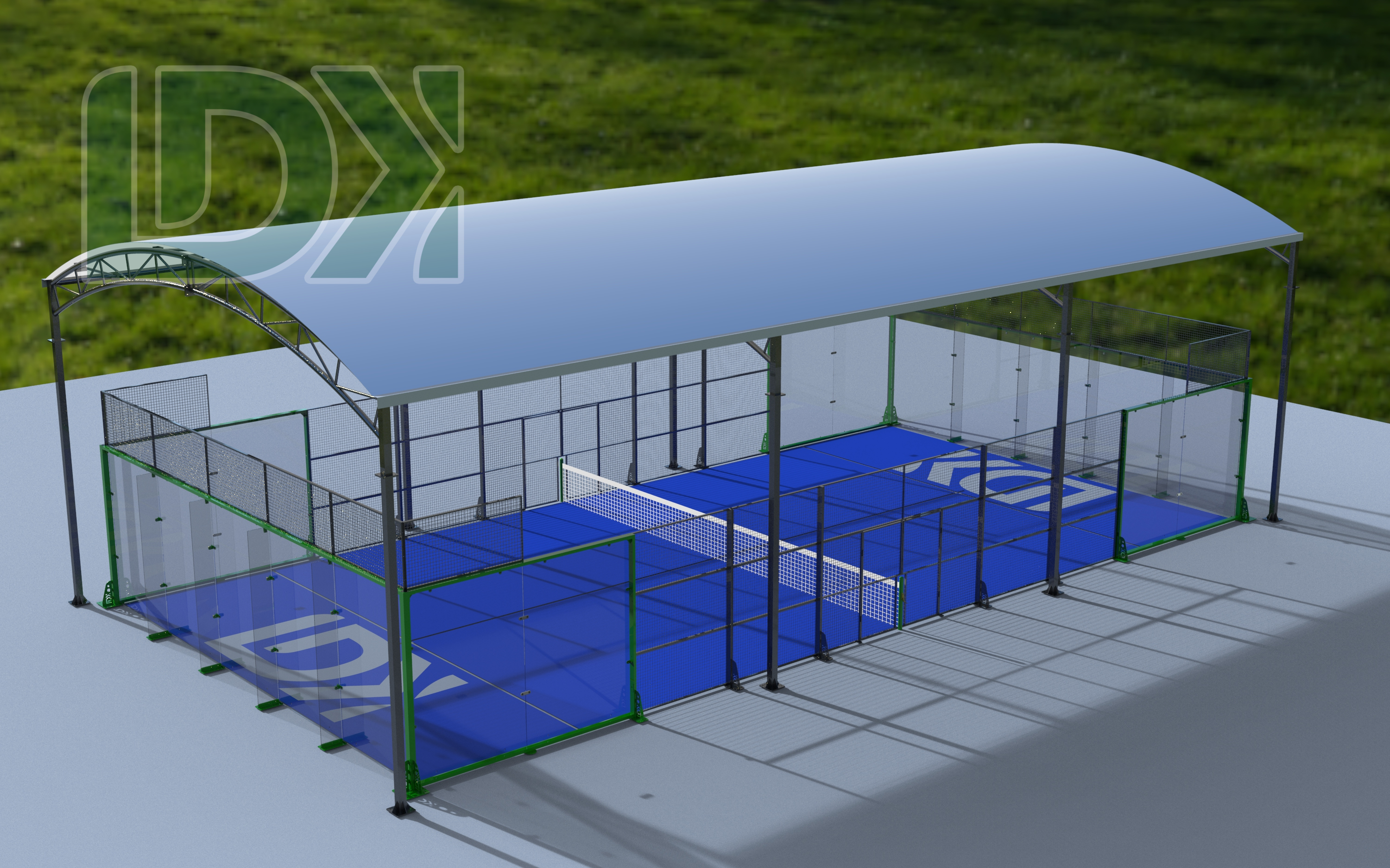 Premium High Strength Covered Padel Court With Roof Wear Resistant Roof Long Life