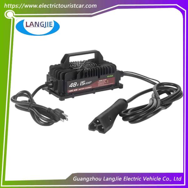 Carro de golf EZGO RXV cargador inteligente de baterías de plomo-ácido con enchufe triangular 48V 15A 105Ah