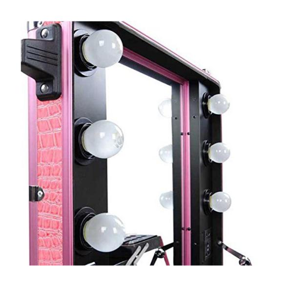 Aluminum Cosmetic Travel Case , Professional Makeup Vanity Box With Lights