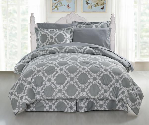 Grey Printed Microfiber Comforter Full Microfiber Down Queen Size Washable