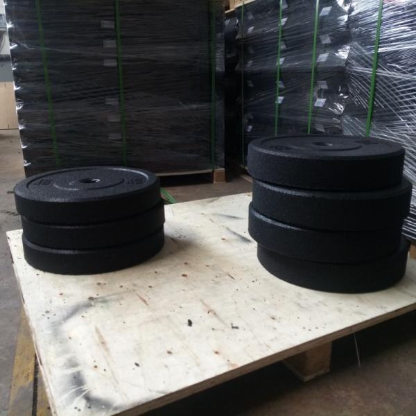 Black 45 Lb Weight Plates 51mm Weight Lifting Bumper Plates Customized