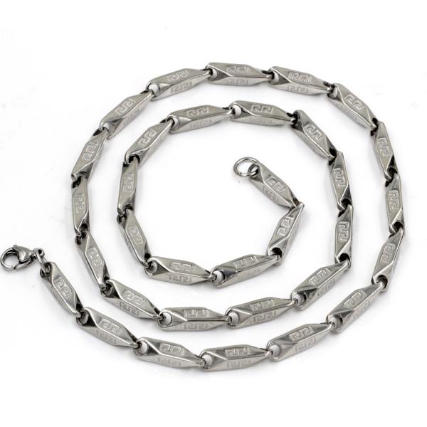 Stainless Steel 4mm Width 55cm Thick Long Necklace Men Kpop Basic Accessory Music Club