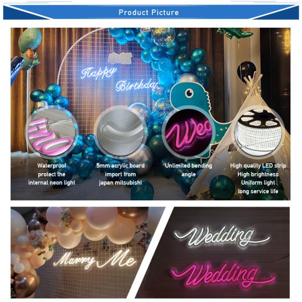 Happy Birthday Neon Letter Signs