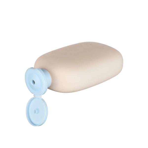 Luxury Lotion Bottles Matte Beige 300ml HDPE Plastic Cosmetic Packaging Plastic Empty Lotion Bottle
