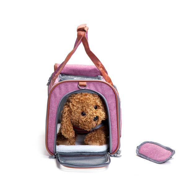 Grey Airline Approved Pet Carrier Bag For Small Dogs Fits Underneath Airplane Seat