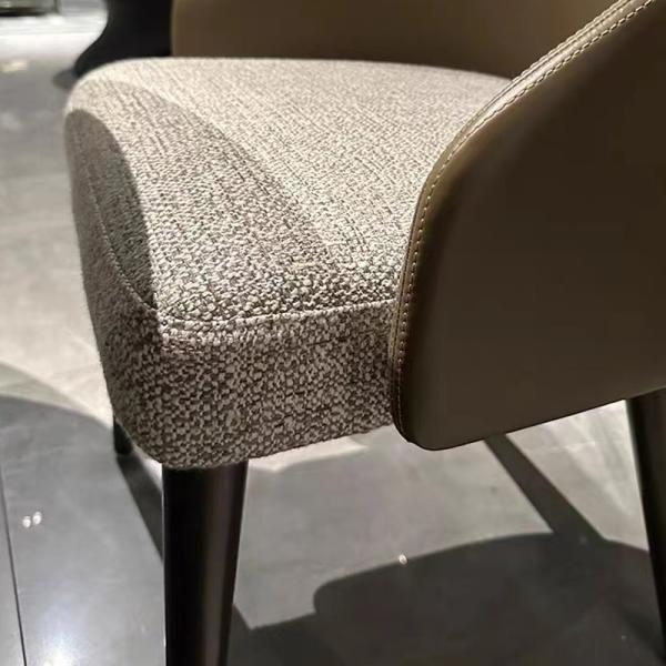 Flex Low Back Fabric Dining Room Chairs Upholstered Steel Base