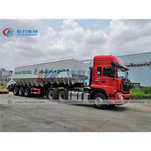 Tri Axle 25T 30T Hydraulic Livestock Feed Bulk Transport Semi Trailer