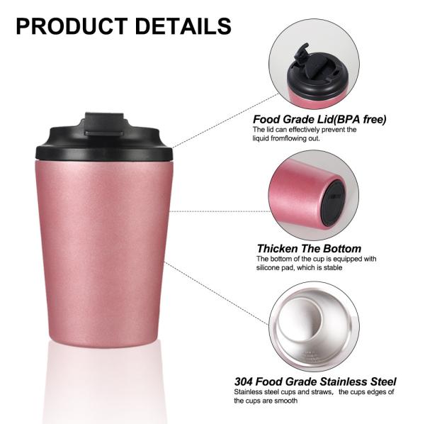 12oz Travel Reusable Coffee Cup Mug Insulated Thermal Stainless Steel Tumbler Higher