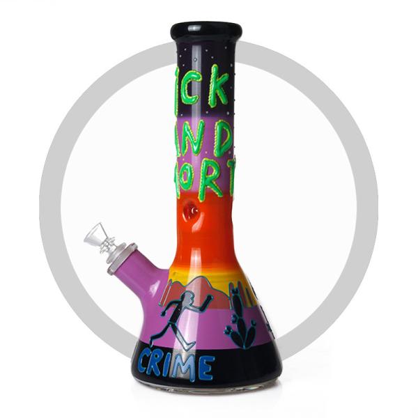 7MM Glass Smoking Pipes Colorful Rick And Morty On Glass Water Bongs
