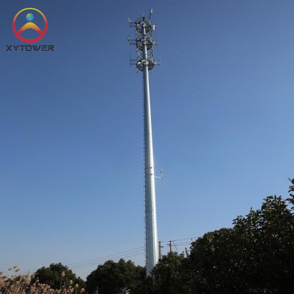 Galvanized Steel Tube Self Supporting AntennaTelecommunication Monopole with Multi-platform
