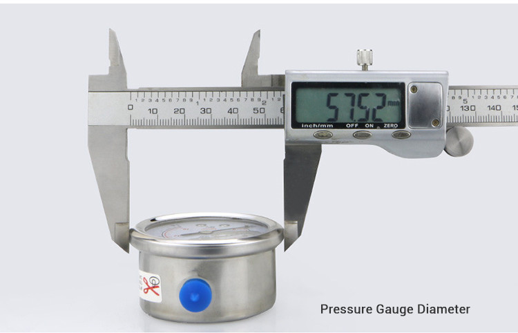 50mm Glycerine Filled Pressure Gauge for Industrial Applications -1-0-2.4bar Range