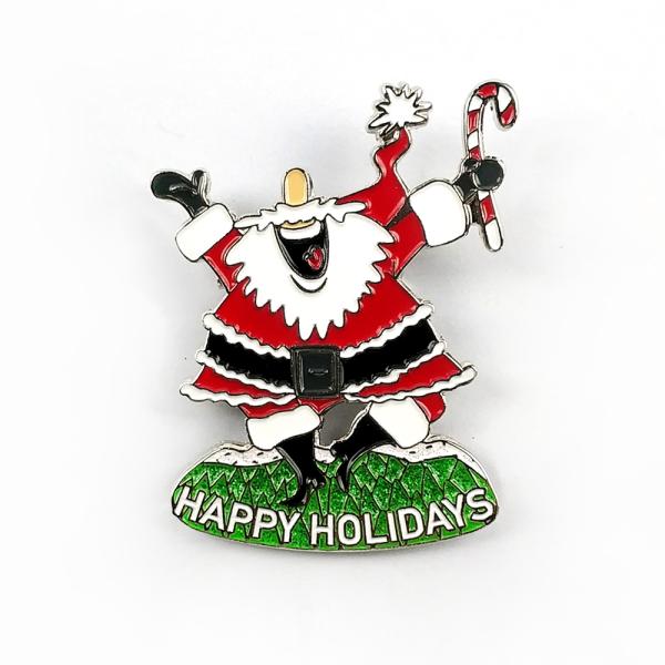 2D / 3D Santa Pin Badge avec épingle de sécurité pour le demi-marathon de Noël