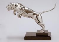 Escultura pulida de tamaño natural del tigre del metal de la escultura del acero inoxidable para la decoración pública
