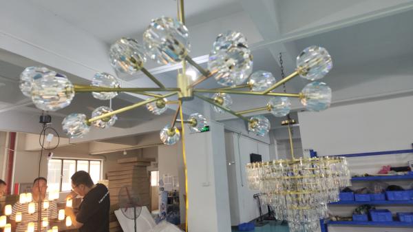 Elegant Brass Crystal Chandelier for Indoor Spaces Dia 80cm x H 45cm Material Customization