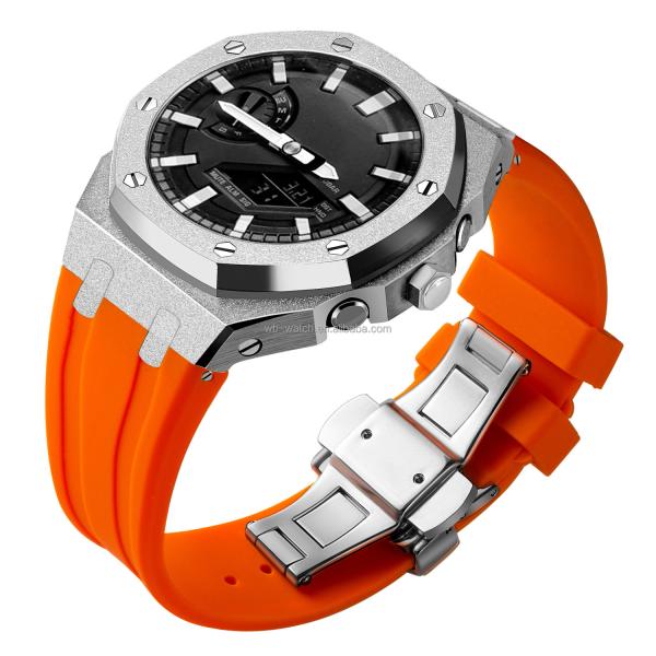 Caixa de relógio de aço inoxidável e banda para Casio Ga2100 G Peças de reposição de choque
