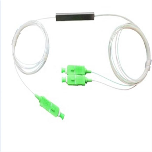 Steel Tube 1x2 Optical Splitter , Bare PLC Splitter With SC / APC Connector