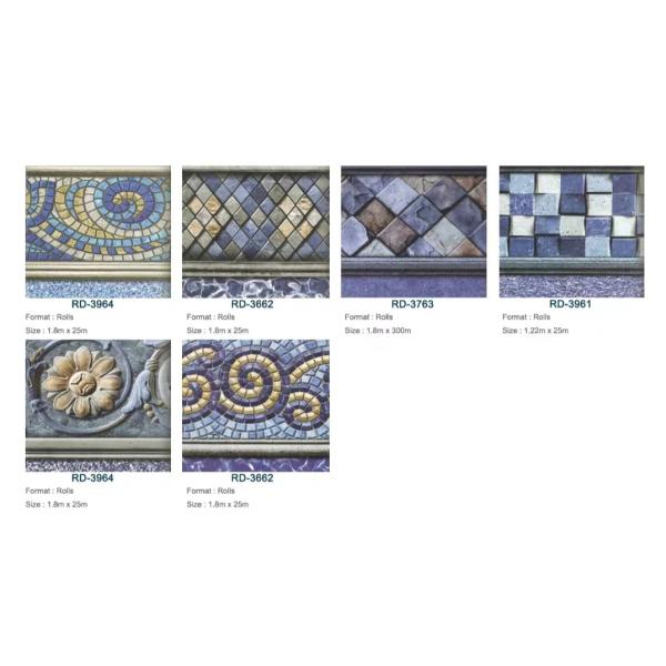 Relle Vinyl Swimming Pool Liners Inground Blue Mosaic Custom Pool Liners