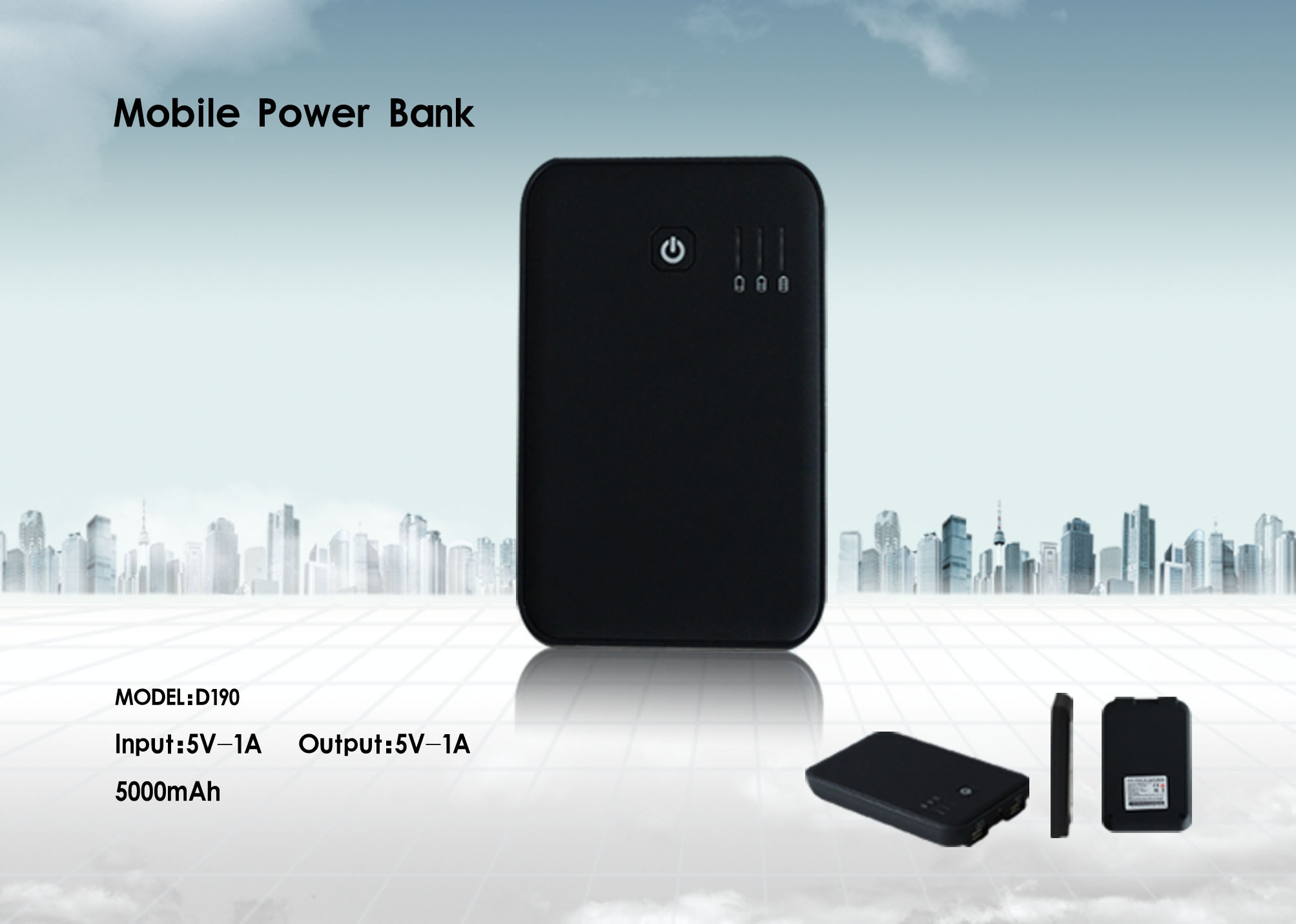 Mini USB Input 5000mAh USB Power Packs Support Large Logo Printing