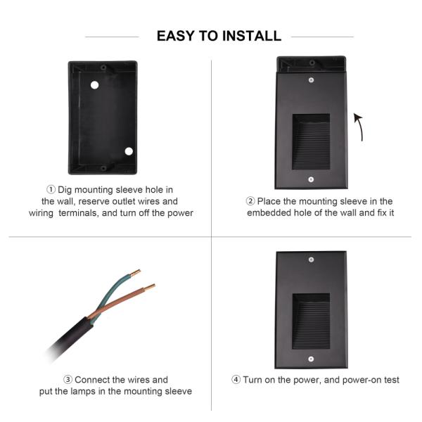 IP65 Лестничные светодиодные стеновые фонари 2W 6W Внешние Внутренние светодиодные лестничные фонари