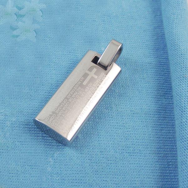 316L Stainless Steel Rectangle Square Shaped Necklace Pendant LPS0059