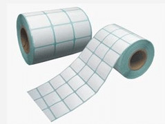 Стикер белой бумаги прямоугольника слипчивый обозначает Unprinted в крене