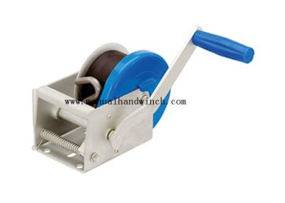 Carbon Steel 500kg Dacromet Pawl Small Hand Winch , 50mm Drum Manual Boat Winch